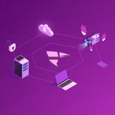 گیف امنیت و رمزنگاری ویدیوهای آموزشی با دانه پلیر؛ انتقال امن بین سرور، لپ‌تاپ و کاربران